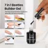 Beetles Clear Builder Gel for Nails with 2 Pcs 15 ml No Wipe Top and Base Coat Gel view 2