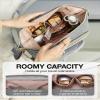 BAGSMART Travel Makeup Bag, Cosmetic Bag Make Up Organizer Case, Large Wide-open Pouch for Women Double Layers Purse for Toiletries Accessories Brushes Greey view 2