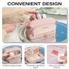 BAGSMART Travel Makeup Bag, Cosmetic Bag Make Up Organizer Case, Dorm Room Essentials Large Wide-open Pouch Women Travel Essentials Double Layers Purse for Toiletries Accessories Brushes Pink view 3