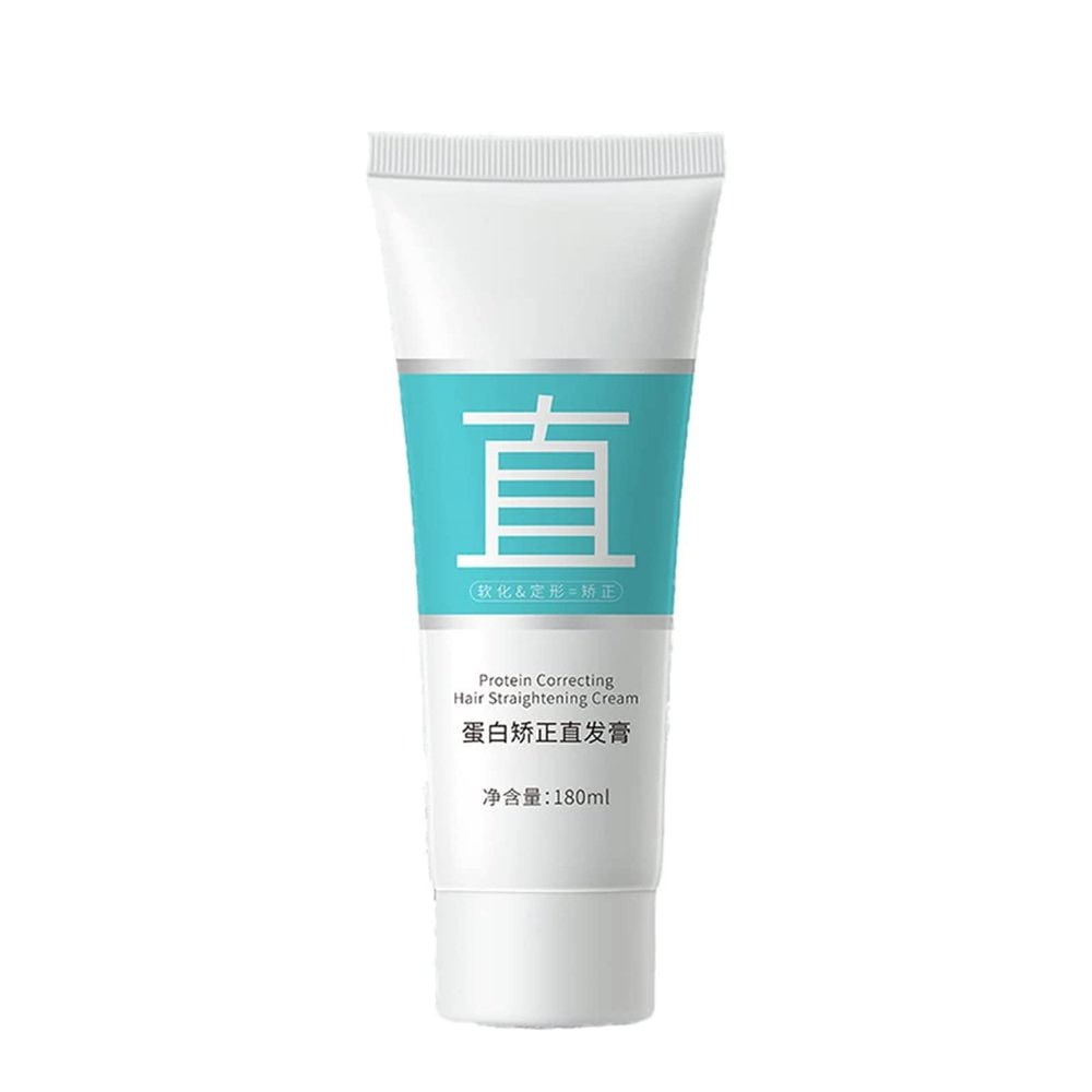 ANGUOEY Protein Correcting Hair Straightening Cream,Correcting Hair Straightening Cream,Nourishing Fast Smoothing Collagen Hair Straightener Cream for Curly Hair and Dry Hair(1pcs)