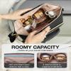 BAGSMART Travel Makeup Bag, Cosmetic Bag Make Up Organizer Case, Large Wide-open Pouch for Women Double Layers Purse for Toiletries Accessories Brushes Black view 2