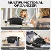 BAGSMART Travel Makeup Bag, Cosmetic Bag Make Up Organizer Case, Large Wide-open Pouch for Women Double Layers Purse for Toiletries Accessories Brushes Black view 4