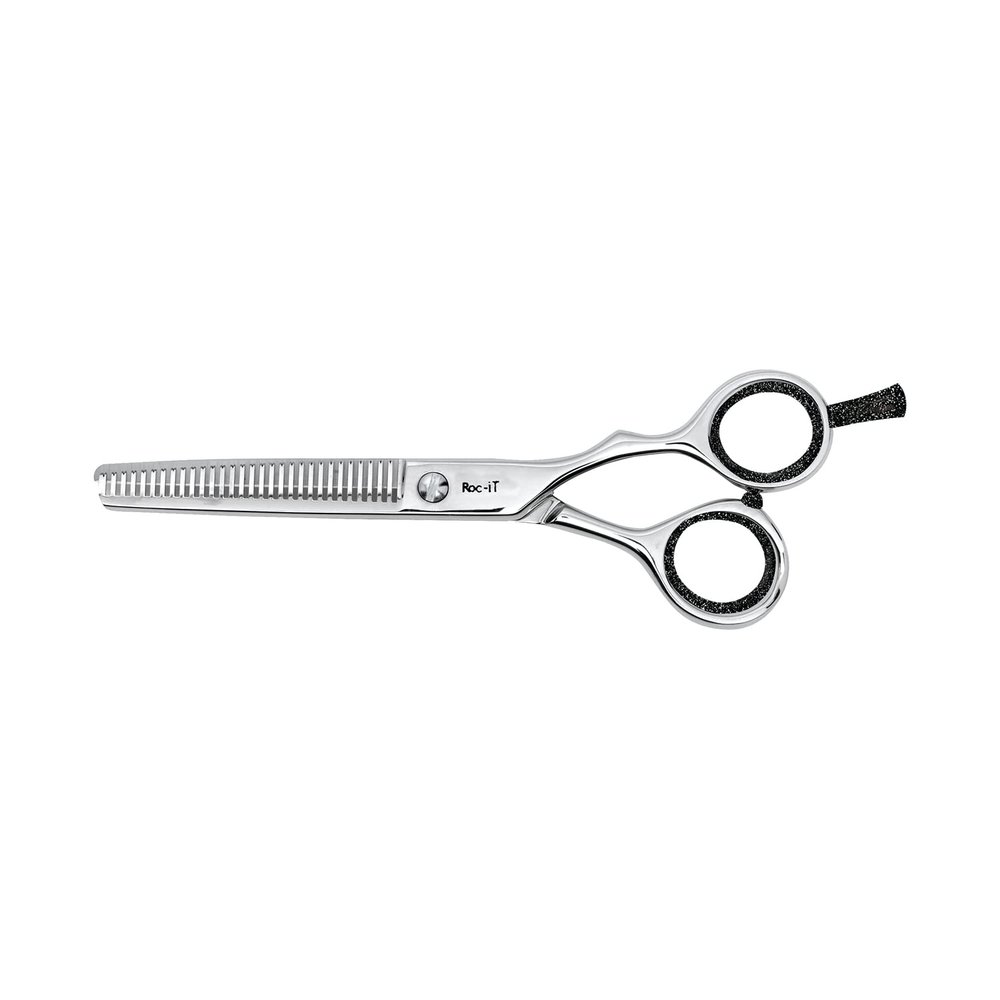 Cricket Centrix Roc-It Dog RT 30 Thinning Shears for Hair Cutting 5.75", Barber Shears Professional for Women & Men, Haircut Scissors for Texturizing with Precision Blade, Shimmering Night Black