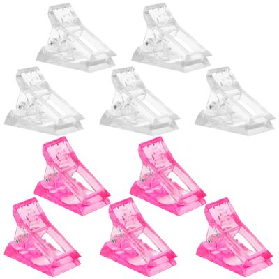 Beaupretty 24pcs Nail Extension Clips for Gel Nails Transparent Fixing Tool Reusable Manicure Clips for Easy and Extensions