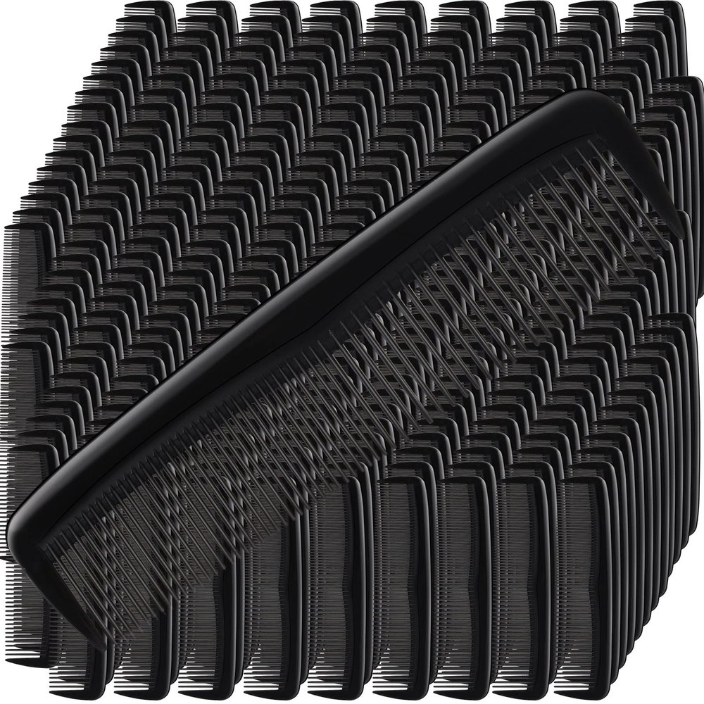 Zopeal 300 Pieces Hair Combs Bulk Plastic Pocket Comb 5 Inch Reusable Fine Dressing for Women Men Travel, Hotel, Homeless, Nursing Home, Charity, Homeless(Black)