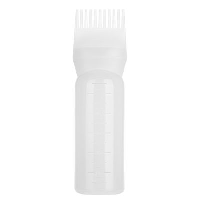 Root Comb Applicator Bottle, Oil Applicator for Hair Dye, 160ml Oil Applicator for Hair Dye, Bottle Applicator Brush with Graduated Scale for Coloring, Styling and Hairdressing(White)