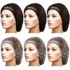 Geyoga 6 Pieces Hair Net Snoods for Women Sleeping Mesh Soft Rayon Knit Crochet Hairnet Long Short Curls Hair Cover Accessory (Black, Gray) view 1