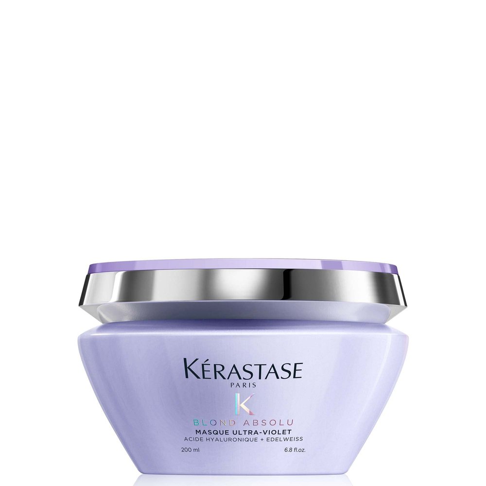 Kerastase Blond Absolu Ultra-Violet Purple Hair Mask For Lightened, Highlighted and Grey Hair - Neutralizes Brassy and Yellow Undertones With Hyaluronic Acid, 6.8 Fl Oz