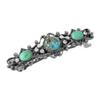 1928 Jewelry Turquoise Color Stones Crystal 2.95 Inch Hair Barrette Clip For Women, (1 Pcs) view 1