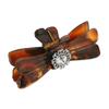 1928 Jewelry Brown Tortoise Filigree And Crystal Accent Small Claw Hair Clip view 1