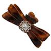 1928 Jewelry Brown Tortoise Filigree And Crystal Accent Small Claw Hair Clip view 2