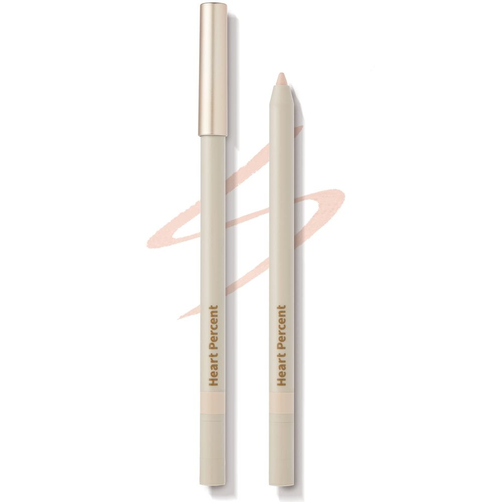 Heart Percent Dote On Mood Gel Eyeliner Pencil Long-Lasting Waterproof Smudge Proof Smooth Retractable, Aegyo Sal Makeup, Under Eye Highlighter with Built-In Sharpener, #06. Cream Beige