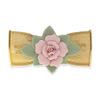 1928 Jewelry Large Pink & Green Porcelain Flower Mesh Bow 3.64 Inch Hair Barrette Clip For Women, (1 Pcs), Handmade Flowers, Botanical Inspired Floral Accessories, Made In USA view 2