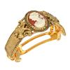 1928 Jewelry Ornate Oval Carnelian Red Cameo Ponytail Holder, (1 Pcs) view 1