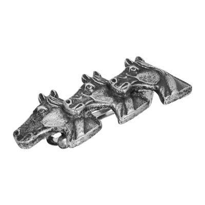 1928 Jewelry Small Antiqued Horse Heads 1.96 Inch Hair Barrette Clip, (1 Pcs), Equestrian Jewellery For Women