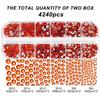 4240Pcs Orange Flatback Rhinestones 6 Sizes Crystal Diamonds for Nail Art Crafts Clothes Shoes with Tweezers and Picking Pen view 3