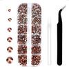 4240Pcs Rosegold Flatback Rhinestones 6 Sizes Crystal Diamonds for Nail Art Crafts Clothes Shoes with Tweezers and Picking Pen view 1