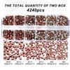 4240Pcs Rosegold Flatback Rhinestones 6 Sizes Crystal Diamonds for Nail Art Crafts Clothes Shoes with Tweezers and Picking Pen view 4