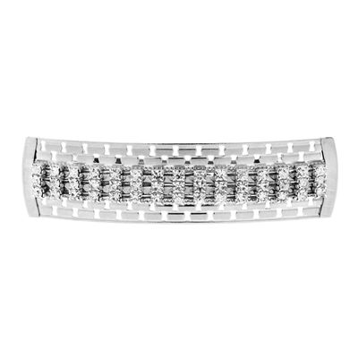 1928 Jewelry Large Clear Multi Crystal 3.74 Inch Hair Barrette Clip For Women, (1 Pcs)