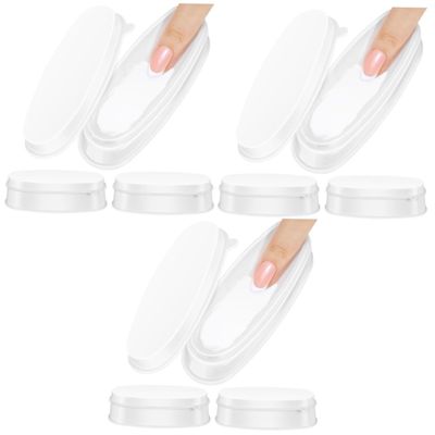 minkissy 9pcs Nail Trays Practical Plastic Dipping Powder Containers for Nail Art French Style Manicure Supplies for Home and