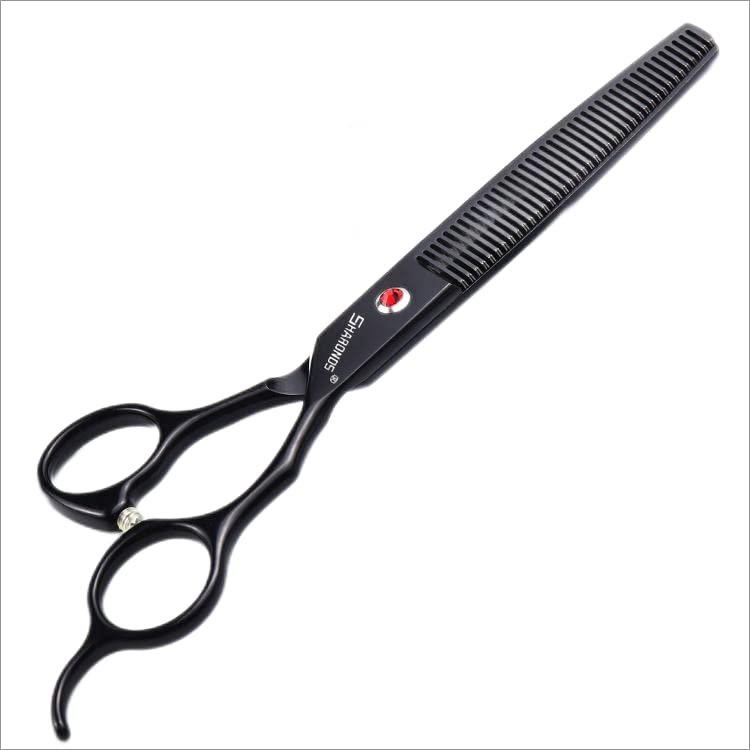 SHARONDS 6/7 Inch Professional 440C Hair Cutting Scissor Salon Hairdressing Thinning Shears Perfect for Barber and Home Use (7 in tooth)