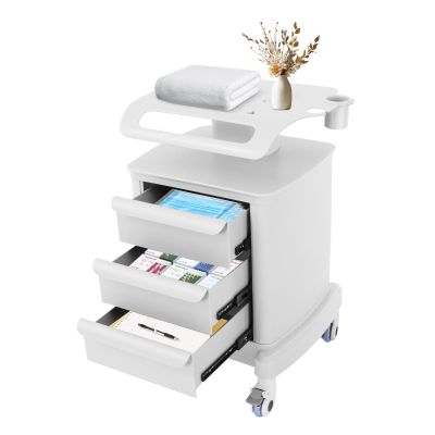 Salon Trolley Cart for Beauty SPA, Beauty Salon Stand Rolling Cart 3 Tier SPA Beauty Machine Holder Trolley+Drawer, Supply Holder for Massage Tattoo Facials for Beauty Shop, Spa, Barbershop, Home