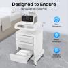 Salon Trolley Cart for Beauty SPA, Beauty Salon Stand Rolling Cart 3 Tier SPA Beauty Machine Holder Trolley+Drawer, Supply Holder for Massage Tattoo Facials for Beauty Shop, Spa, Barbershop, Home view 3