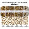 4240Pcs Gold Flatback Rhinestones 6 Sizes Crystal Diamonds for Nail Art Crafts Clothes Shoes with Tweezers and Picking Pen view 3