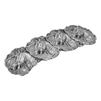 1928 Jewelry Equestrian Race Horses Antiqued 3.34 Inch Hair Barrette Clip, (1 Pcs), Equestrian Jewellery For Women