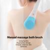 Silicone Body Scrubber Exfoliator, Back Cleansing Brush Scrubber Long Handle for Shower Bath, Gentle Exfoliating and Massage for Body Men and Women & All Skin Type, Blue view 4