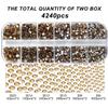 4240Pcs Brown Flatback Rhinestones 6 Sizes Crystal Diamonds for Nail Art Crafts Clothes Shoes with Tweezers and Picking Pen view 3