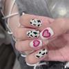 Cow Shape Press on Nails Square Fake Nails Acrylic Nails Art Kit Full Cover False Nails with Designs Press on Nails Supplies DIY Manicure Tips Nail Decorations for Women Girls Acrylic Nails view 1