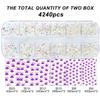 4240Pcs Transparent Ab Flatback Rhinestones 6 Sizes Crystal Diamonds for Nail Art Crafts Clothes Shoes with Tweezers and Picking Pen view 3
