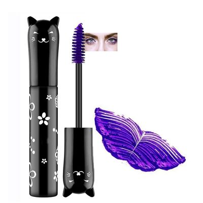 Easilydays 6 Colors Colored Waterproof Mascara for Eyelashes Set, Colorful Mascara Long Lasting Thick Mascara Rainbow Color Fiber Charming Mascara Makeup, Cosplay Brown White Black Pink Purple Blue Eye Lashes Party Stage Use (#03 Purple)