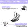 WENDY LASHES Clusters for Eyelash Extensions: 12-16mm Mixed, Ultra-light, Natural, Wispy, Waterproof, Cat Eye, DIY at Home, D Curl, Wendy, C3+C9, FD318 view 3