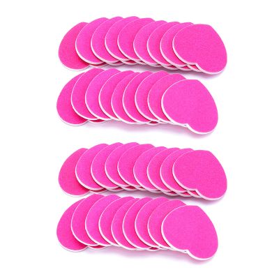 50PCS Creative Heart Shaped Nail File Block Double Sided Manicure Strips Pink Color Nail Buffering Files for Polishing