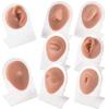 CHUANCI 8PCS/Lot Brown Color Soft Silicone Flexible Nose Navel Model For Piercing Human Mouth Eye Tongue Model Simulation For Jewelry Display Teaching tool view 1