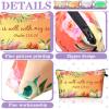 Chunful 12 Pcs Inspirational Christian Gifts Religious Makeup Bags Bulk for Women Bible Verse Flower Cosmetic Bag Thanksgiving Christmas Gift for Church Ladies, 7.48 x 4.72 Inch(Stylish) view 2
