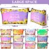 Chunful 12 Pcs Inspirational Christian Gifts Religious Makeup Bags Bulk for Women Bible Verse Flower Cosmetic Bag Thanksgiving Christmas Gift for Church Ladies, 7.48 x 4.72 Inch(Stylish) view 3