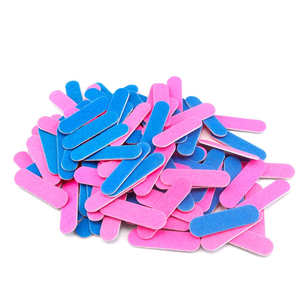 100pcs Mini Nail File Buffer Double Side Nail Polish File Block Strips Nail Art Supplies for Beauty Salon 5cm (2 * 0.5 inches)