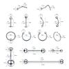 ChiMunllin 120PCS Body Piercing Kit Surgical Steel 14G 16G 20G BCR CBR Labret Lip Rings Cartilage Daith Earrings Nose Septum Nose Studs Belly Button Rings Jewelry Needles Gloves Clamps Tools view 2