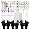 ChiMunllin 120PCS Body Piercing Kit Surgical Steel 14G 16G 20G BCR CBR Labret Lip Rings Cartilage Daith Earrings Nose Septum Nose Studs Belly Button Rings Piercing Jewelry Needles Gloves Clamps Tools view 1