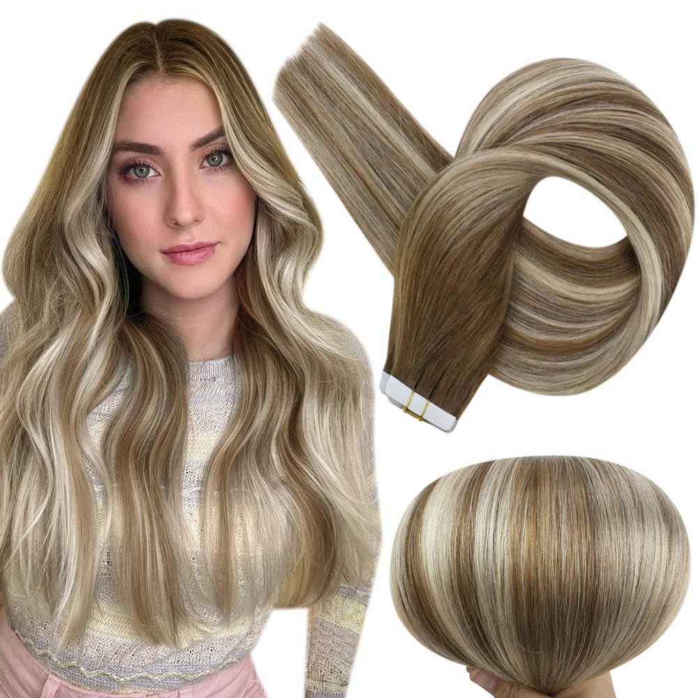Full Shine Color 6/60/6 Tape in Hair And Color 3/8/22 Tape in Hair 100 Gram