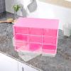 FOMIYES Multifunction Desktop Storage Holder with 9 Drawers, Cosmetic Storage Organizer, Drawer Style Storage Box for Small Parts Art Craft Makeups,7.00X4.60X3.81in Rosy view 2
