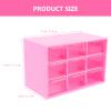 FOMIYES Multifunction Desktop Storage Holder with 9 Drawers, Cosmetic Storage Organizer, Drawer Style Storage Box for Small Parts Art Craft Makeups,7.00X4.60X3.81in Rosy view 3
