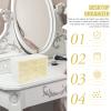 FOMIYES Jewelry Box 3 Compartment Drawer Storage Cosmetics Storage Box Organizer Desktop Holder view 4