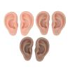 3 Pairs Silicone Ear Model, Soft Flexible Ears 3 Colors Artificial Reusable Novice Simulated 3D Nose and Mouth Model Display Prop Teaching Tool for Piercing Practice view 1