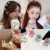 10 Pcs Small Pearl Hair Claw Clips Mini Flower Hair Clips Hair Barrettes Stylish Sweet Artificial Bangs Clips Bling Alligator Hairpins Decorative Hair Accessories for Women Girls Hairstyles (D) view 4