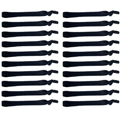 20Pcs Adjustable Elastic Hair Ties for Men Non-Damage Black Ponytail Holders Flexible Hair Bands for Everyday Use