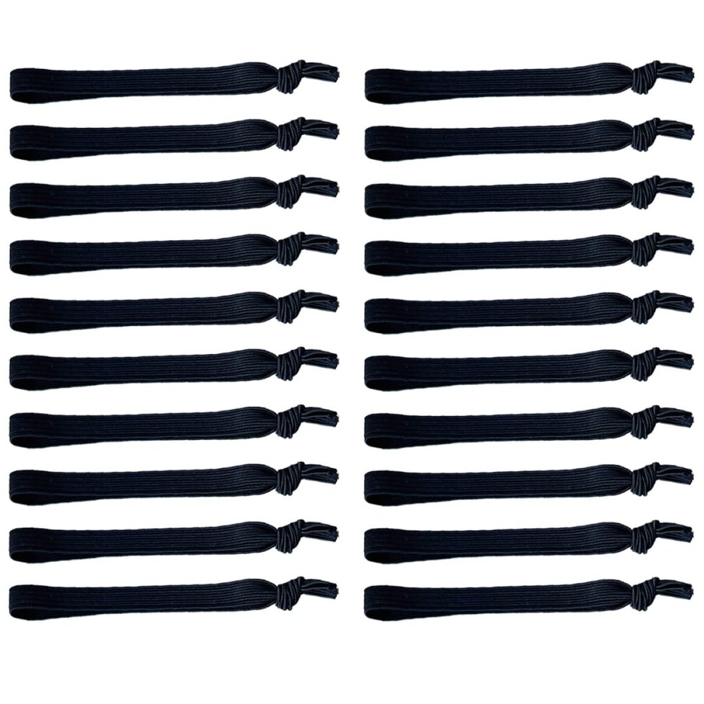 20Pcs Adjustable Elastic Hair Ties for Men Non-Damage Black Ponytail Holders Flexible Hair Bands for Everyday Use